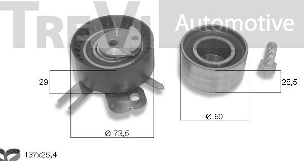 TREVI AUTOMOTIVE Комплект ремня ГРМ KD1070